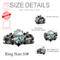 wholesale S925 Sterling Silver Ring Set with Aquamarine-0-1